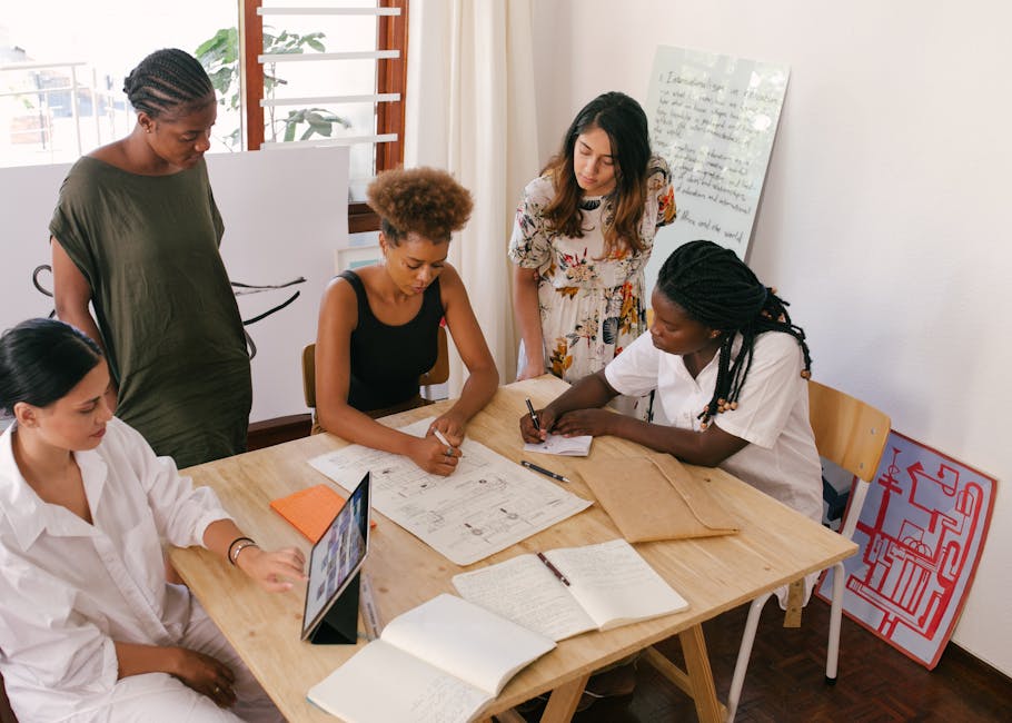 People discussing healthy habits in office